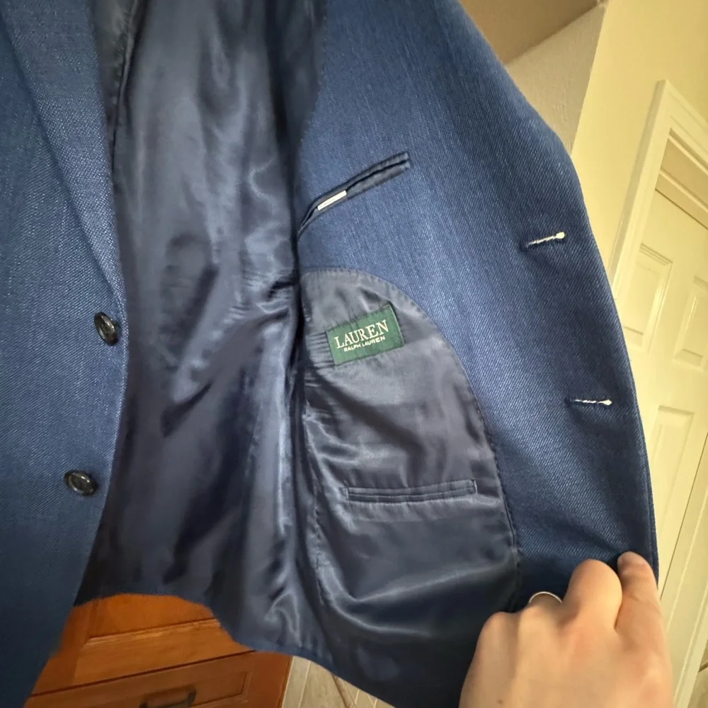 Men’s blue Two-Button Blazer - Picture 3 of 7